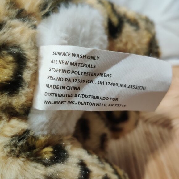 Leopard Plush Stuffed Animal Pink Heart Our Love Is Wild Cheetah Toy Cat 11" - Picture 7 of 7